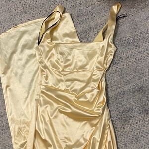 Forever 21 Light Yellow Satin Dress